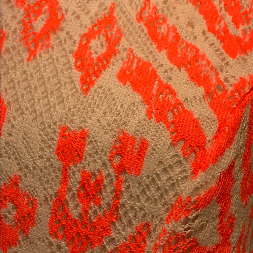Bethany Mota white laced,neon orange print dress - Picture 4 of 5